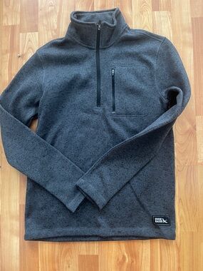 Eddie Bauer Men’s Dark Gray Zip-Front Fleece Pullover